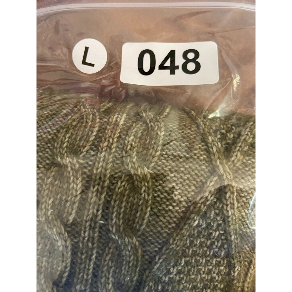 Ophelia Roe Sweater Dress Womens Large Olive Green Cable Knit Long Sleeve Mock N - Picture 12 of 12